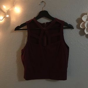 Maroon Crop Top